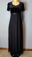 Vintage 90s Y2K Velvet Maxi Dress Women Small Whimsigoth Black Fairy Regency