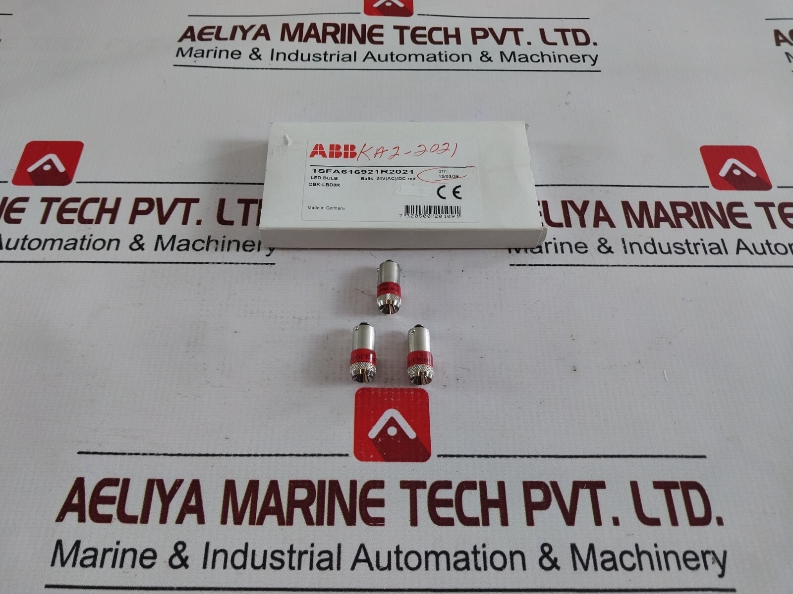 Lot of 10X ABB CBK-LBD8R 24VDC Red LED Bulb KA2-2021 1SFA616921R2021
