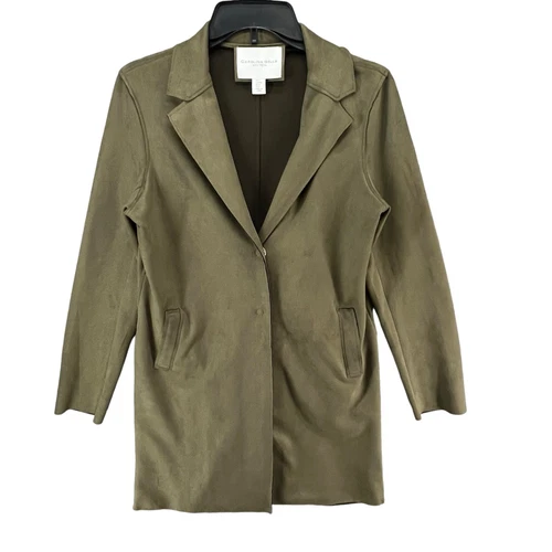 VETEMENTS Blazer lungo Carolina Belle donna M verde oliva giacca a scatto minimalista Corpcore
