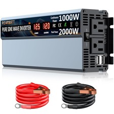 ROARBATT 1000W Pure Sine Wave Power Inverter 12V to 110V 2000W Peak 2 AC