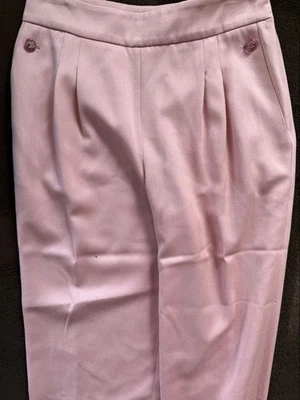 Pantalones largos CHANEL auténticos rosas pantalones rectos de negocios... - Imagen 1 de 4