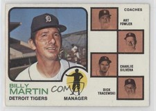1973 Topps Billy Martin Art Fowler Charlie Silvera Dick Tracewski #323 0ha3