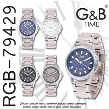 G&B Men's Metal Bracelet Quartz Wristwatch Colour 2 Ref RGB-79429