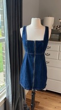 BDG Urban Outfitters Jean Dress Zipper Denim Jumper Mini Womens 2
