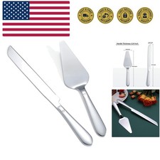 Cake Cutting Set for Wedding, Elegant Cake Knife and Server Set with Thickene...