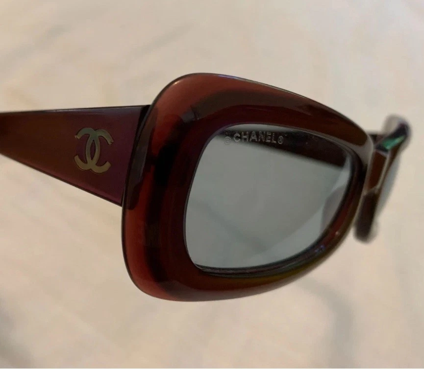 RARE CHANEL Vintage Sunglasses, Purple  or Red, Italy Designer Glasses 51-20-135 - Image 2 of 4