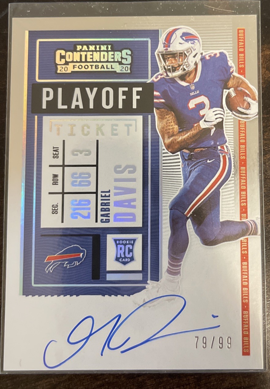 2020 Panini Contenders Gabriel Davis Playoff Ticket Auto 79/99 Bills ROOKIE