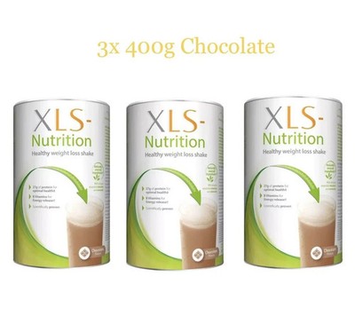 3x XLS-Nutrition Abnehmen Mahlzeitenersatz Shake - Schokolade 400g VERSIEGELT
