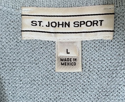 Suéter cárdigan tejido Santana azul claro St. John Sport - talla grande - Imagen 5 de 5
