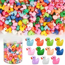 240pcs Mini Ducks, Tiny Resin Duck Figurines Colorful Plastic Small Ducks Bul...