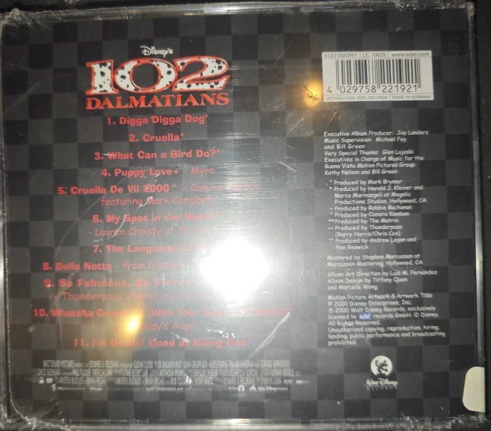 DISNEY`S 102 DALMATIANS 102 DALMATINER Soundtrack Filmmusik CD 11 Tracks NEU! - Bild 2 von 2