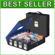Versatile 3200+ Capacity Card Collecting Box with Adjustable Dividers & Handle
