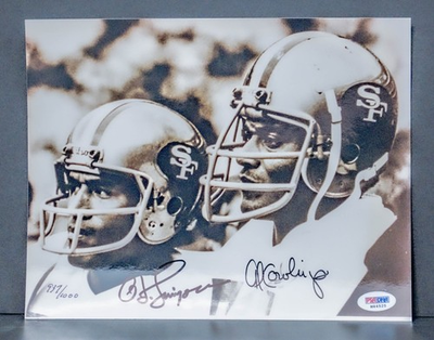 #ad Al Cowling amp; OJ Simpson Signed 49ers 8x10 Photo Signed in LA County Jail PSA $115.43