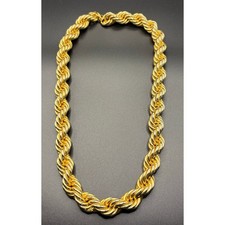 Vintage 1980s Napier Heavy Chunky Gold Tone Twisted Rope Chain Necklace 22"