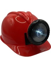 Red Miner Mining Hard Hat With Light Costume Accessory
