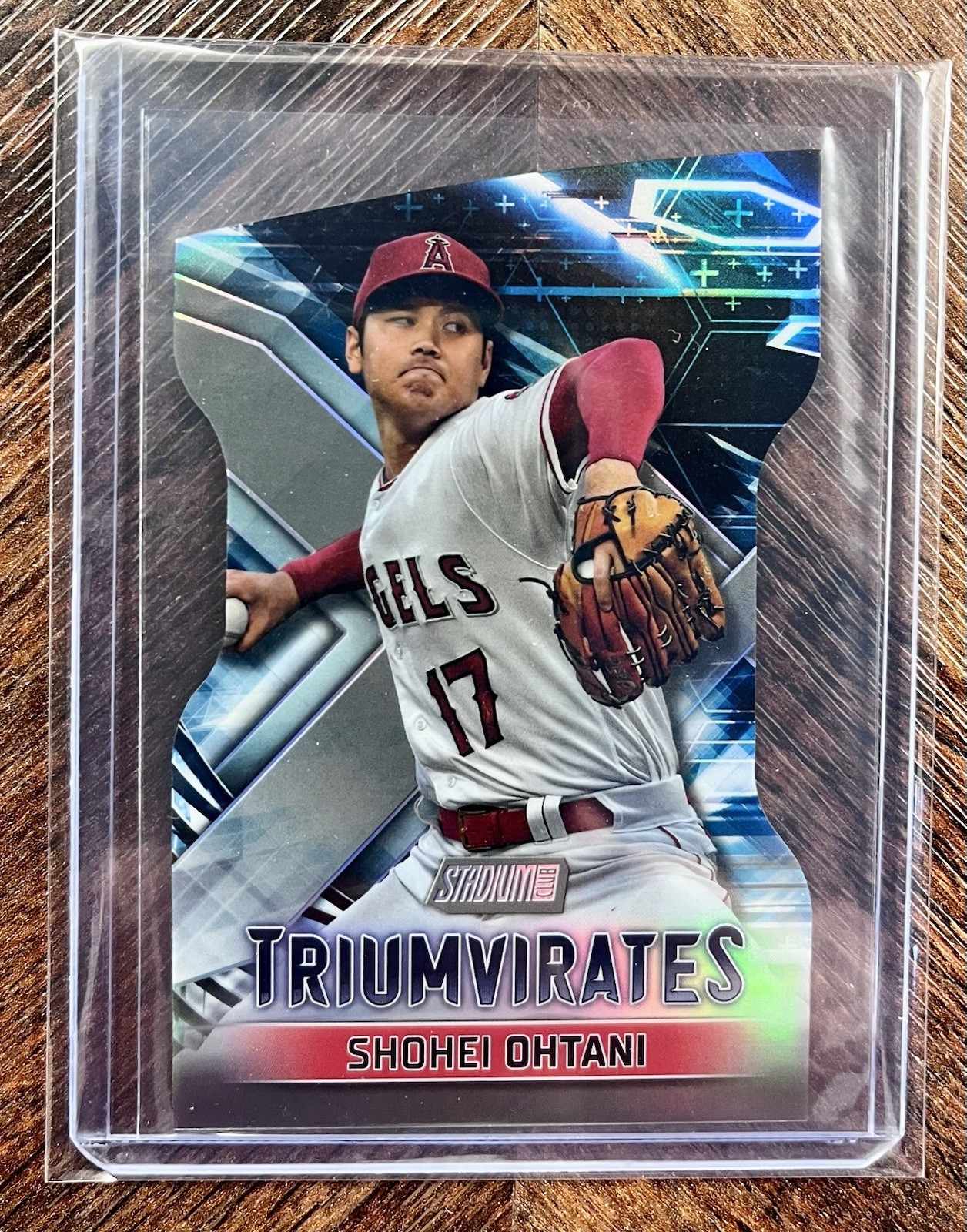 Shohei Ohtani #T-25 Baseball Cards 2023 Stadium Club Triumvirates trading card — raw and PSA graded price guide
