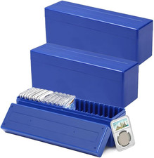 Coin Slab Storage Box with 20 Slot for PCGS NGC Pmgab Collectors  3 Pcs Blue