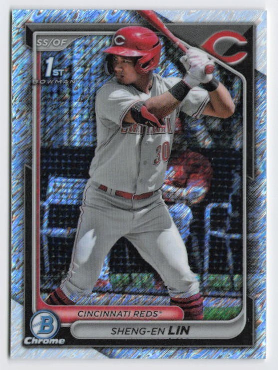 2024 Sheng-En Lin 1st Bowman Chrome Prospect Shimmer Refractor #BCP-155 Reds