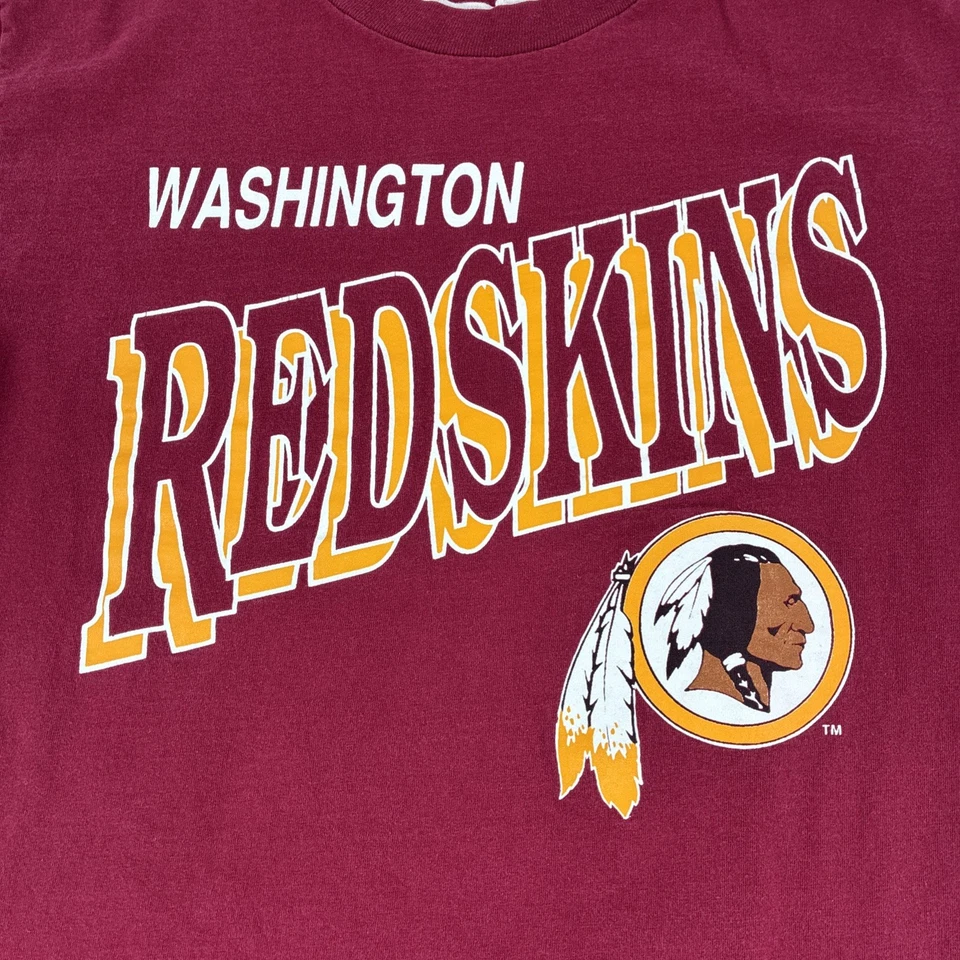 Camisa De Colección Washington Redskins Hombres Grande Roja Doble Manga NFL 90 EE. UU. Foto 3 de 4