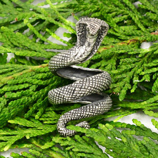 Sterling Silver 925 Large Cobra Snake Wrap Ring Size 8.25