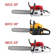 52/58/62cc Gas Chainsaw Guide Bar Cordless Gasoline Powered Chain Saw 2-Cycle