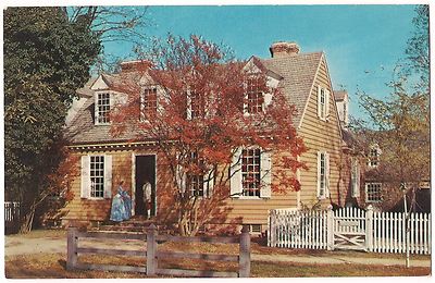 BRUSH EVERARD HOUSE Town  Colonial WILLIAMSBURG Virginia Postcard VA 
