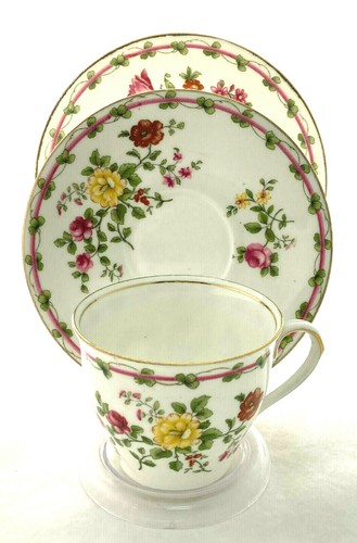 Beautiful Aynsley Tea Trios - Multicoloured Flowers - Made in England c.1950s - Picture 2 of 12