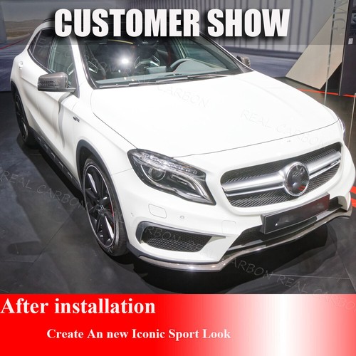 REAL CARBON Front Bumper Lip Splitter For Mercedes Benz X156 GLA45  2015-16 - Picture 4 of 14