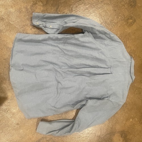 Woolrich Mens Large Cotton Flannel Chambray Shirt 6433 Light Blue Heather - Picture 5 of 6