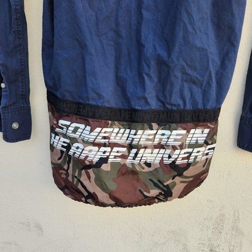 AAPE by A Bathing Ape Somewhere in the Ape Universe Jacket Blue Green Size Small - Picture 5 of 11