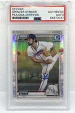 2021 BOWMAN CHROME DRAFT Spencer Strider RC #BD-20 REFRACTOR AUTO PSA DNA BRAVES