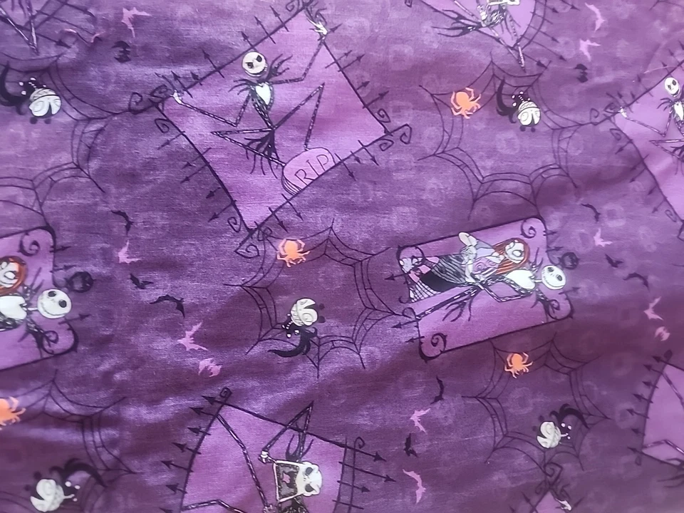 Disney Nightmare Before Christmas Jack & Sally Purple  Fabric 2016 1 Yards & 3/4 - Image 2 of 4