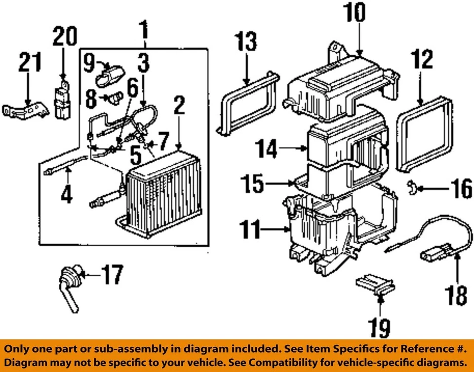 Honda Prelude 1997 1998 1999 2000 2001 OEM evaporador de aire acondicionado completo Foto 3 de 4