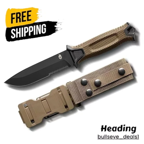 Gerber Strong Arm Fixed Blade Knife Plain Edge - Coyote Brown