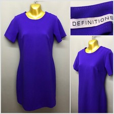 Definitions Women's Purple Sheath Smart Jersey Dress UK 8 EUR 36