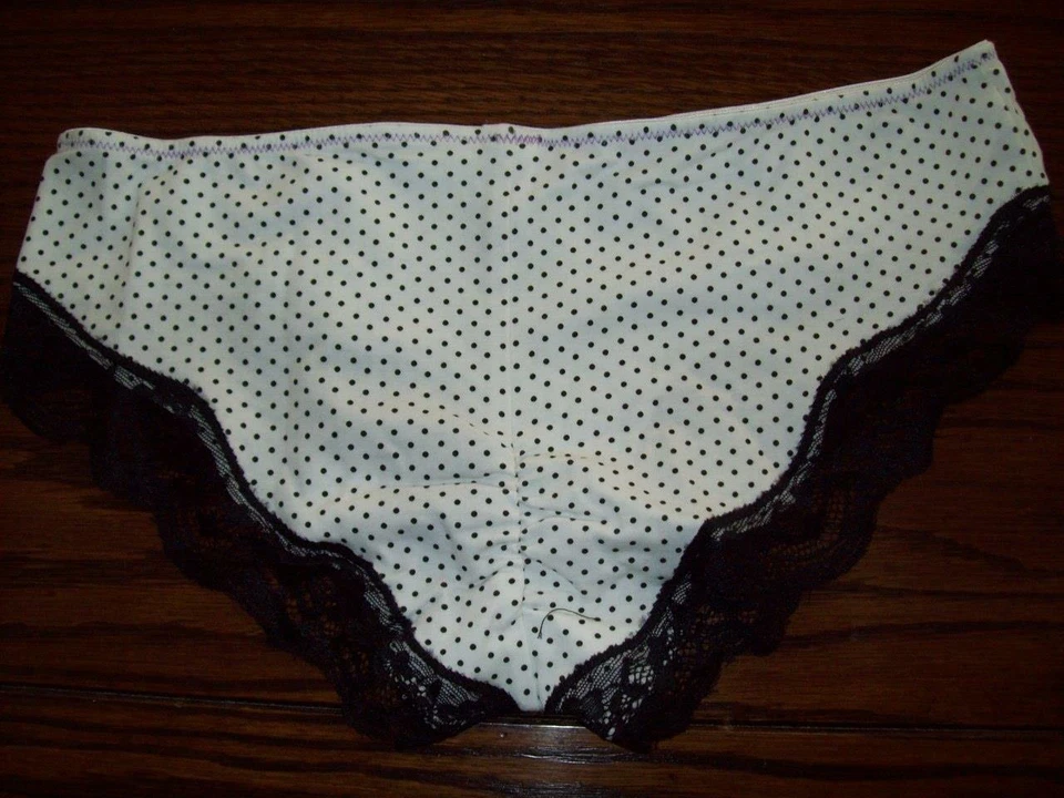 BRAGAS HIPSTER NUEVAS CON ETIQUETAS DKNY ALGODÓN ESPALDA FRUNCIDA 570114 1DU BLANCO/PUNTO NEGRO S Foto 2 de 2