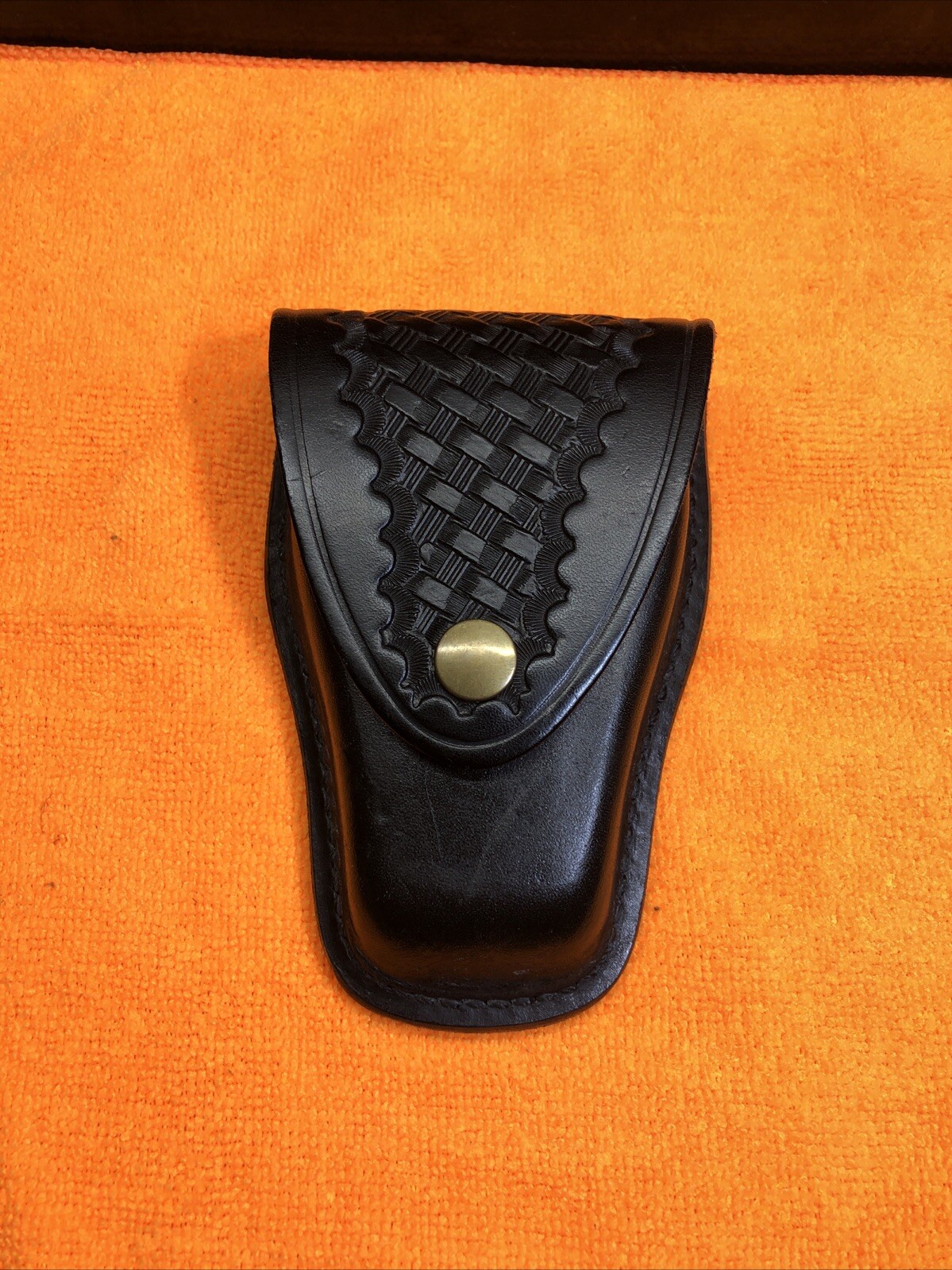 Jay-Pee BiB SINGLE Leather Handcuff Belt Case Holder Pouch Black Basketweave HC6