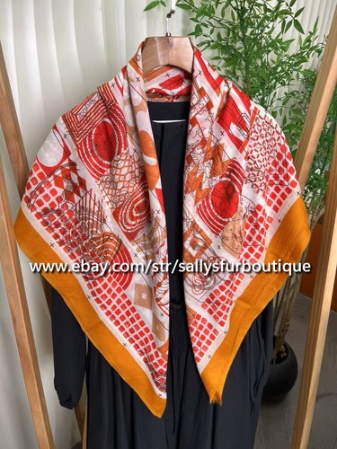 Sallys Cashmere Ring Scarf Wrap Shawl Geometric Print Soft Thin Delicate 78"*39" - Picture 22 of 29