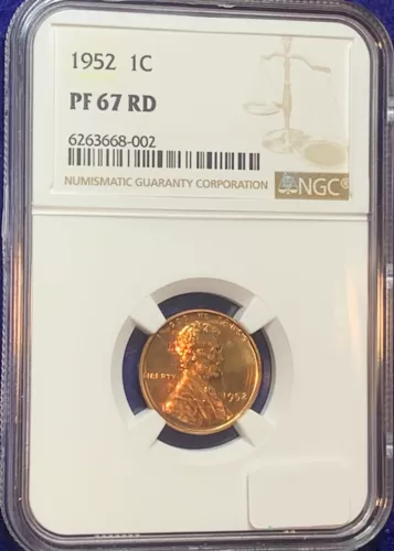 1952 Lincoln Cent NGC PF 67 RD. Superb GEM RED PROOF!!