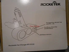Rocketek RT-CC22 3A/15W 2 Ports 2 Splitter USB Car Charger with 10A Fuse Car