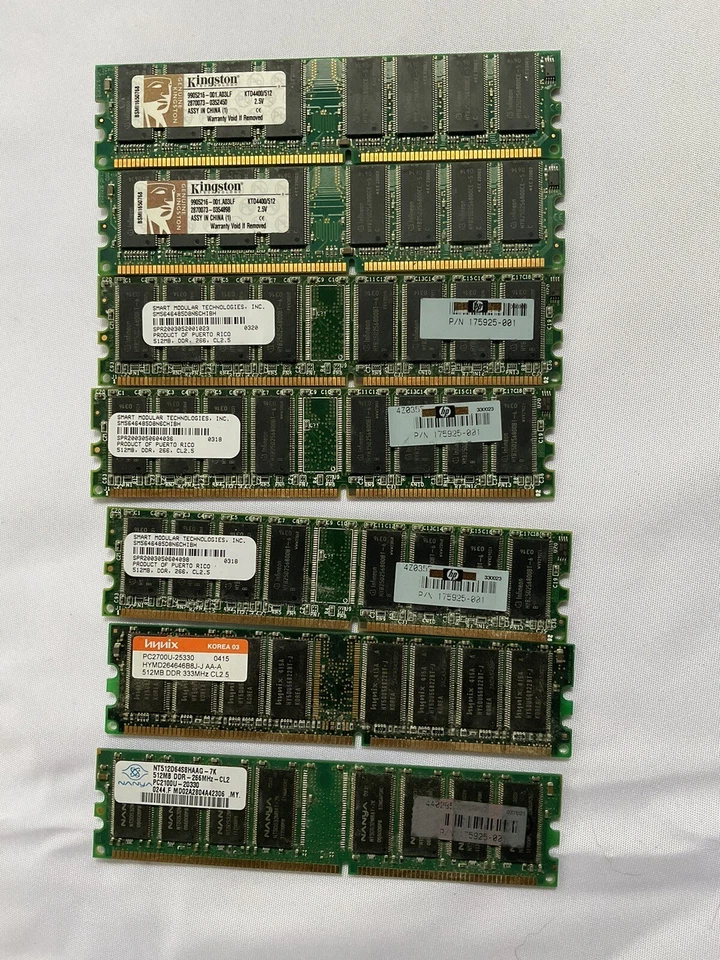 Memory Lot 175925-001 PC2100U 512MB DDR Random Access Memory RAM & 256MB - Image 3 of 4