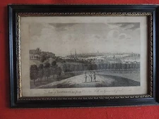 Antique 18th century English Print in Hogarth Frame View Greenwich Park London