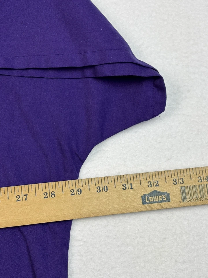 Unisex Scrubs Scrub Top Purple Short Sleeve V Neck Pockets Size 2XL - Image 4 of 4