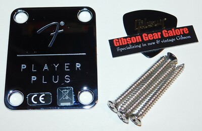 Fender Player Plus Stratocaster Neck Plate Chrome Guitar Parts Project Strat F