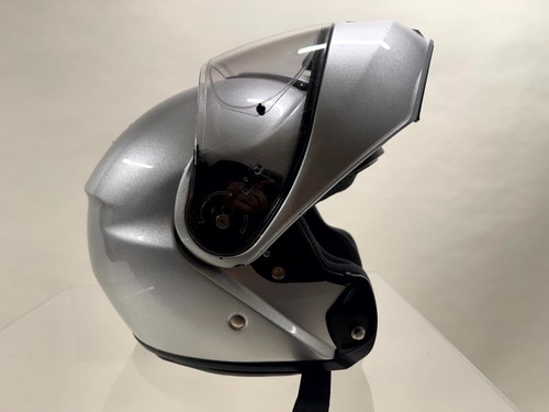 Shoei Neotec Motorcycle Helmet Light Silver Flip Up Built-in Sun Shield XL9 - Picture 21 of 22