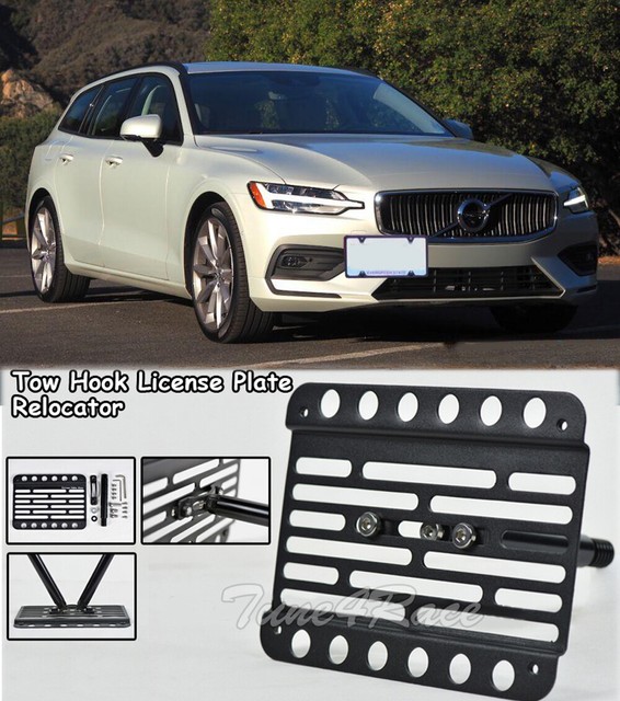 For 19Up Volvo V60 Front Bumper Tow Hook License Plate Bracket