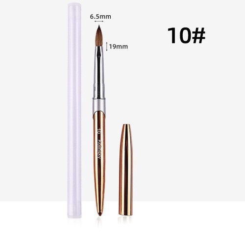 100% Pure Kolinsky Hair Acrylic Nail Brush Oval Crimped Shaped Metal Handle - Picture 11 of 33