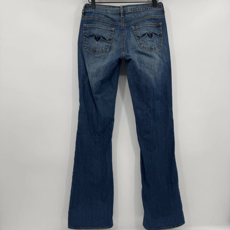 Pantalones de mezclilla Buffalo David Bitton para mujer 27 azul corte bootcut tiro bajo años 90 Y2K Foto 4 de 4