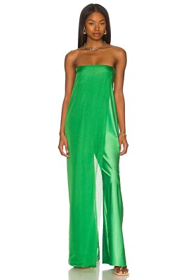 $265 BAOBAB ''Macumba'' green strapless jumpsuit with chiffon overlay - sz M