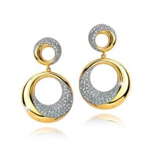 Damen Ohrringe Gold Zirkonia 750er 18 Karat Gold vergoldet Wasserfest O1472DL